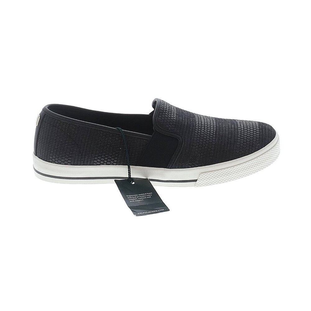 New Lauren Ralph Lauren black basket weave slip on, size 8M - Picture 1 of 2